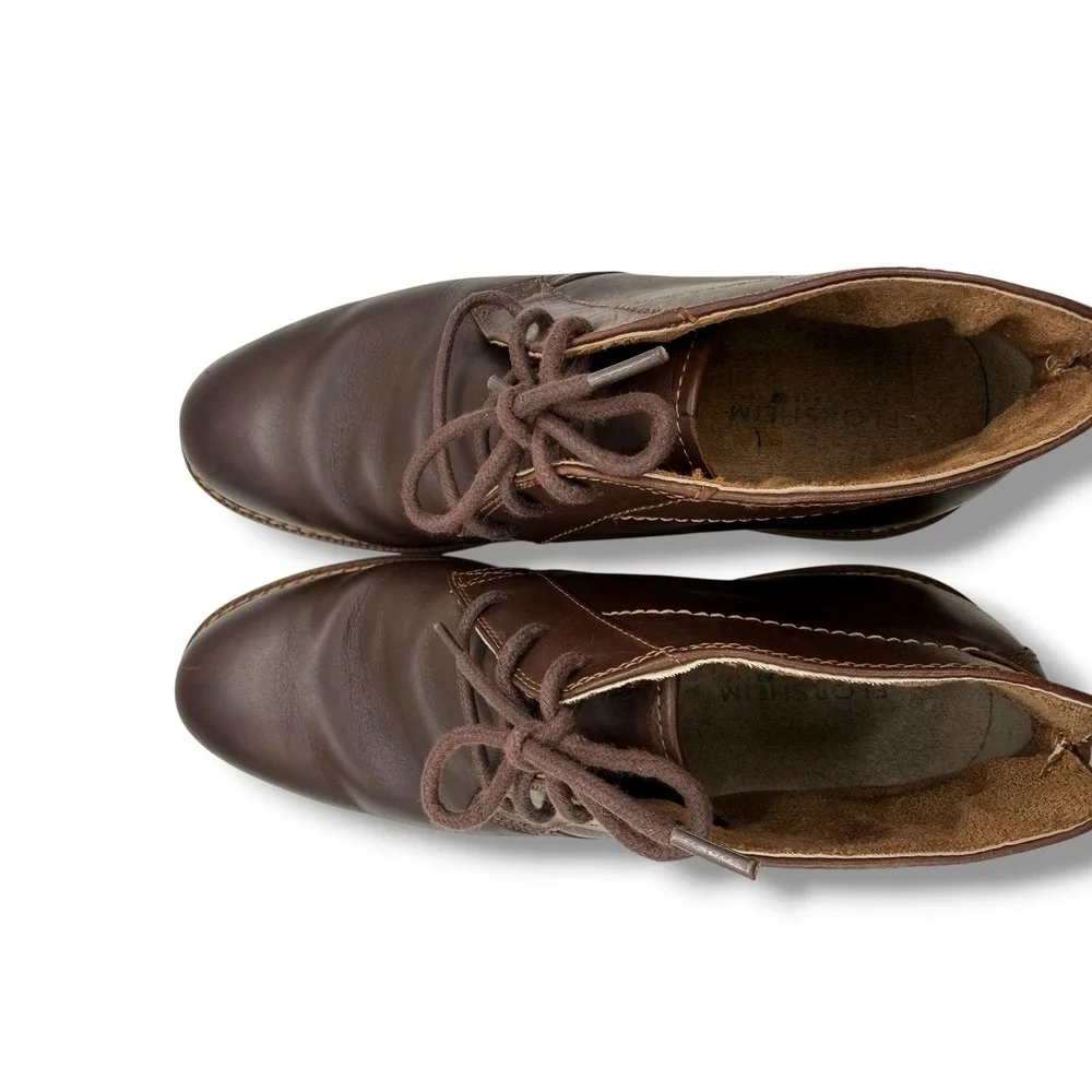 Florsheim Men's Brown Leather Chukka Boots Size 7.5 Lace-Up Ankle Boots
